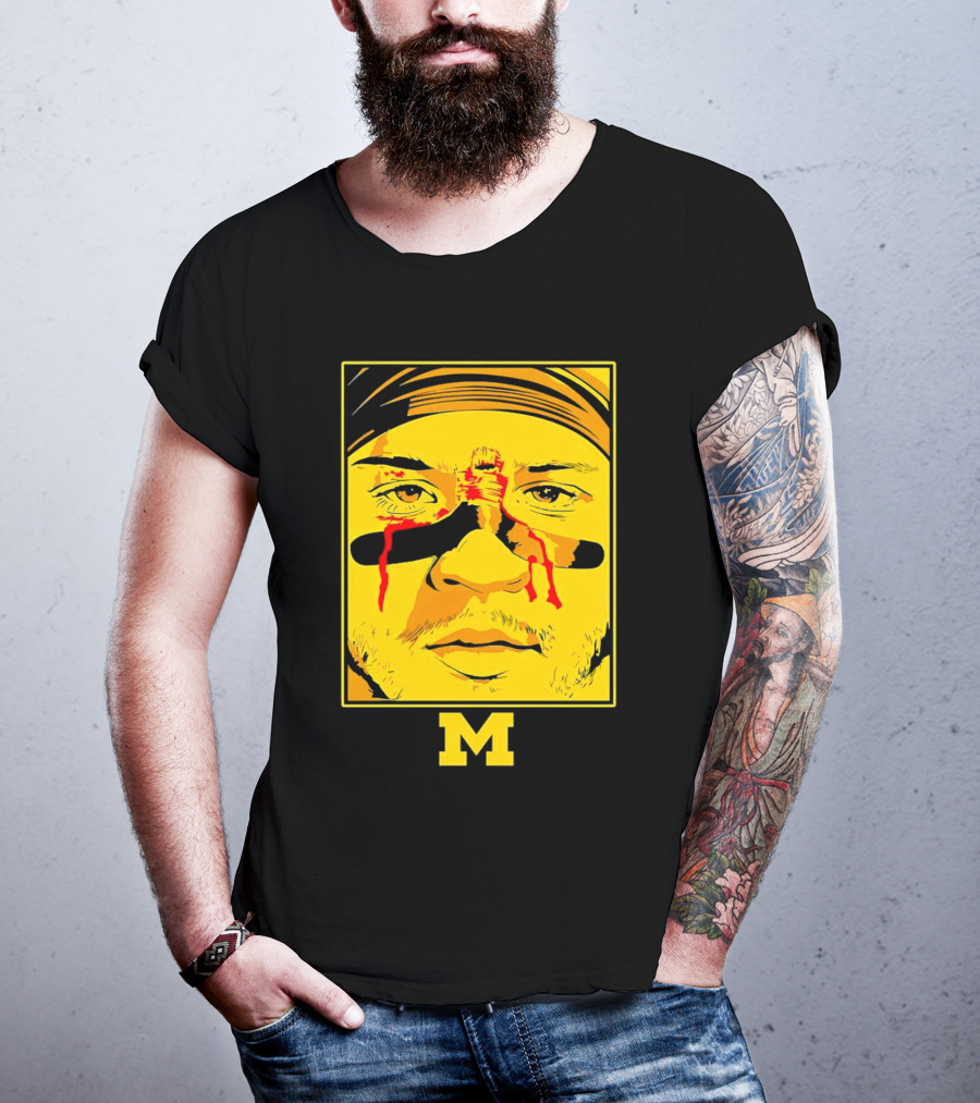 Blake Corum Game Face Michigan Wolverines Football Yellow M T-Shirt