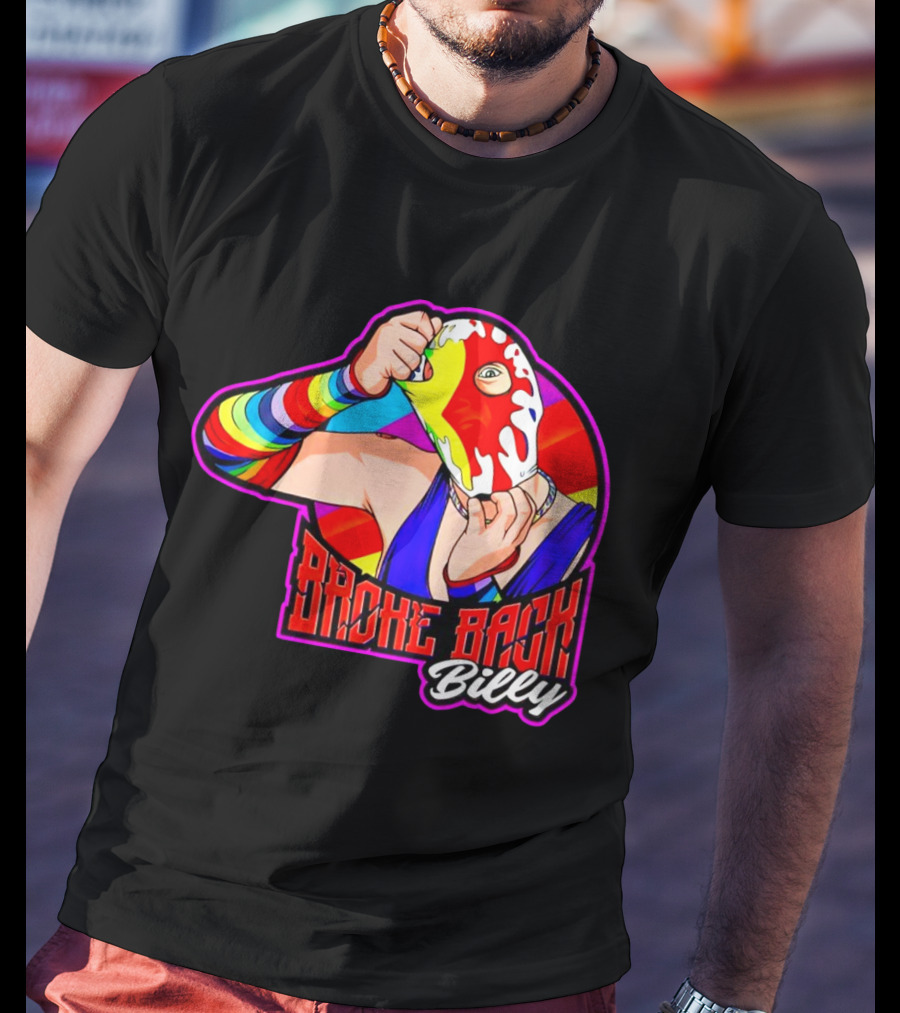 Broke Back Billy Colorful Wrestling Mask T-Shirt