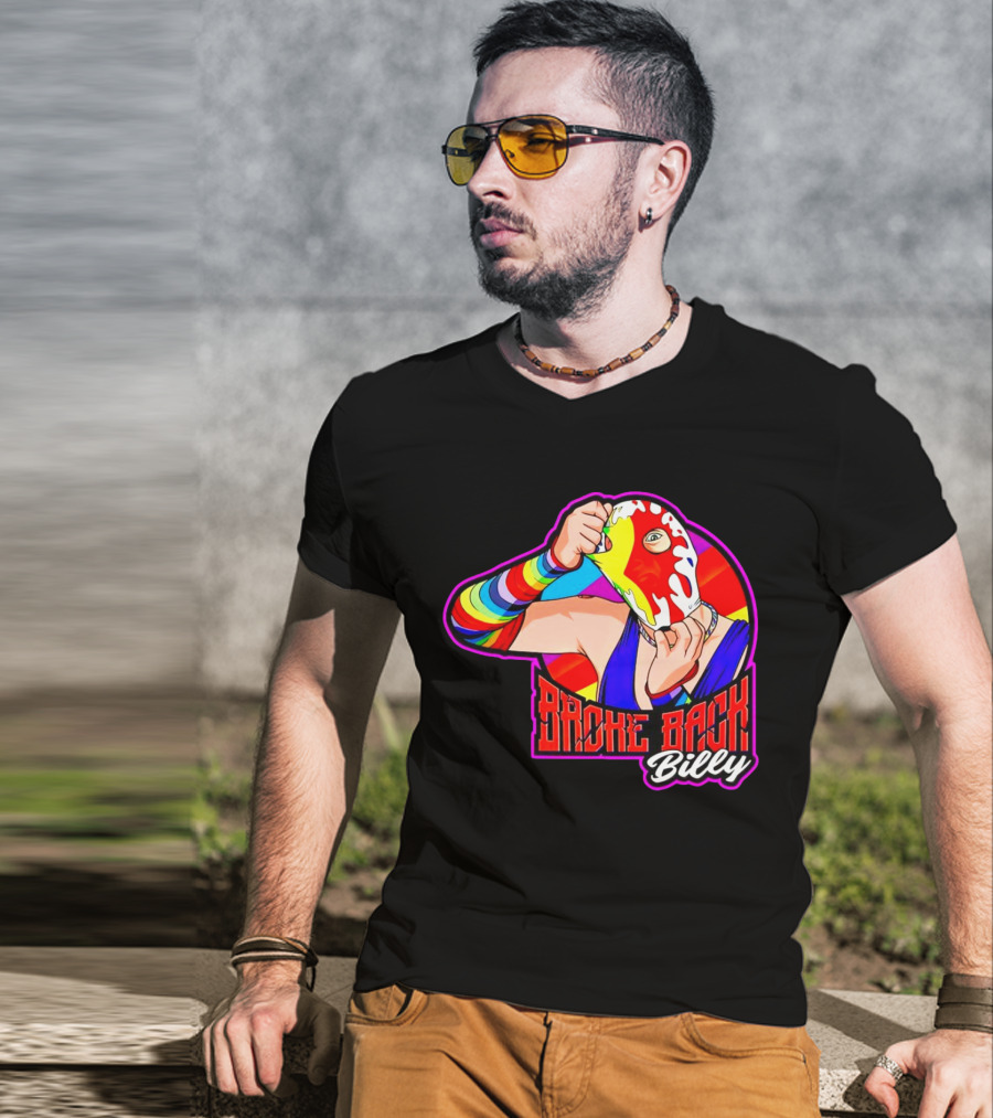 Broke Back Billy Colorful Wrestling Mask T-Shirt