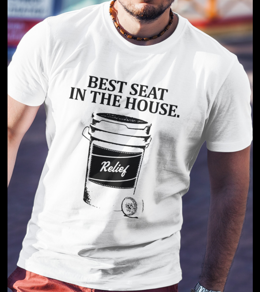 Best Seat In The House Relief Baseball Bucket T-Shirt