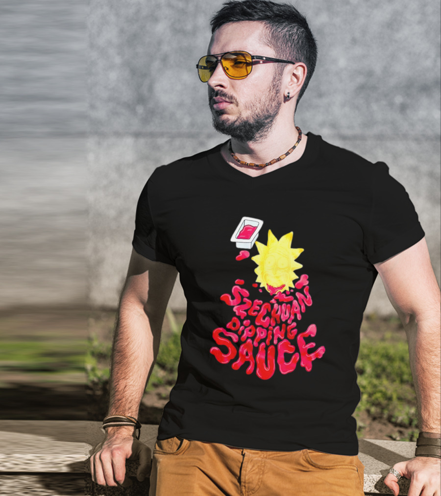 Rick And Morty Szechuan Dipping Sauce Melting Face T-Shirt