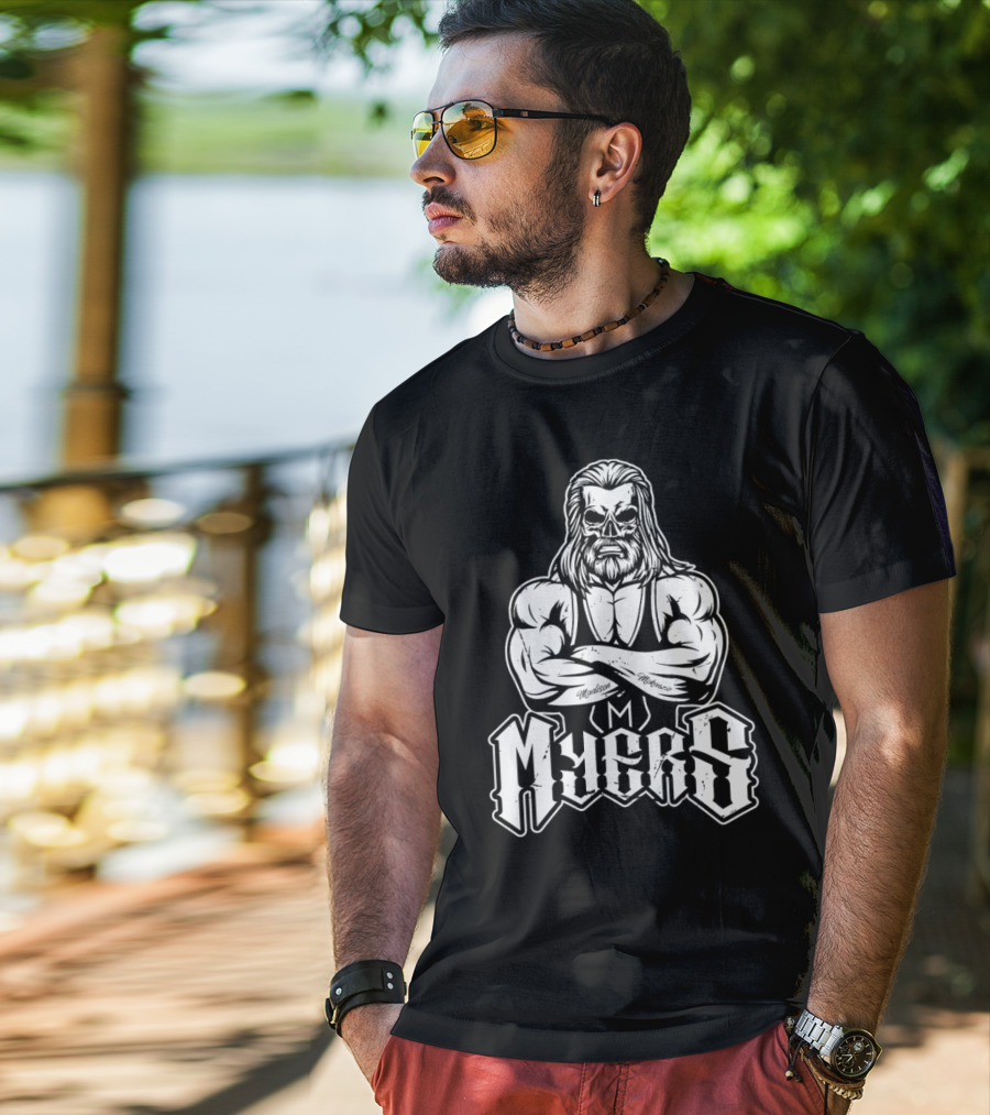 Brian Myers Fka Curt Hawkins Skull Crossed Arms Tattooed Madison Morgan T-Shirt