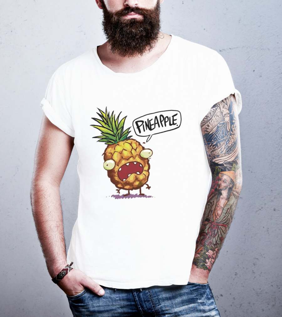 Pineapple Cute Pineapple With Cartoon Face And Funny Expression T-Shirt