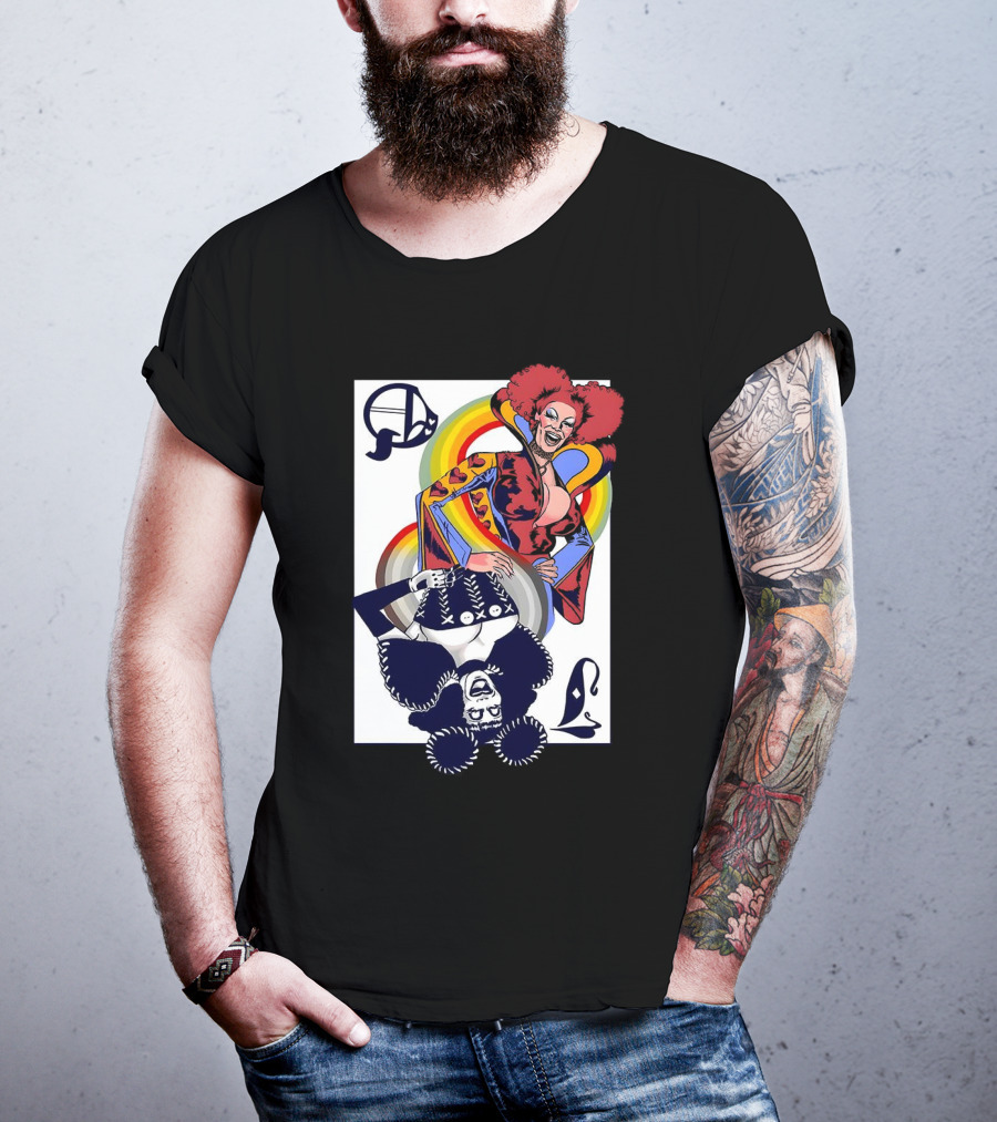Jimbo Queen Of Hearts Playing Card Rainbow Drag T-Shirt