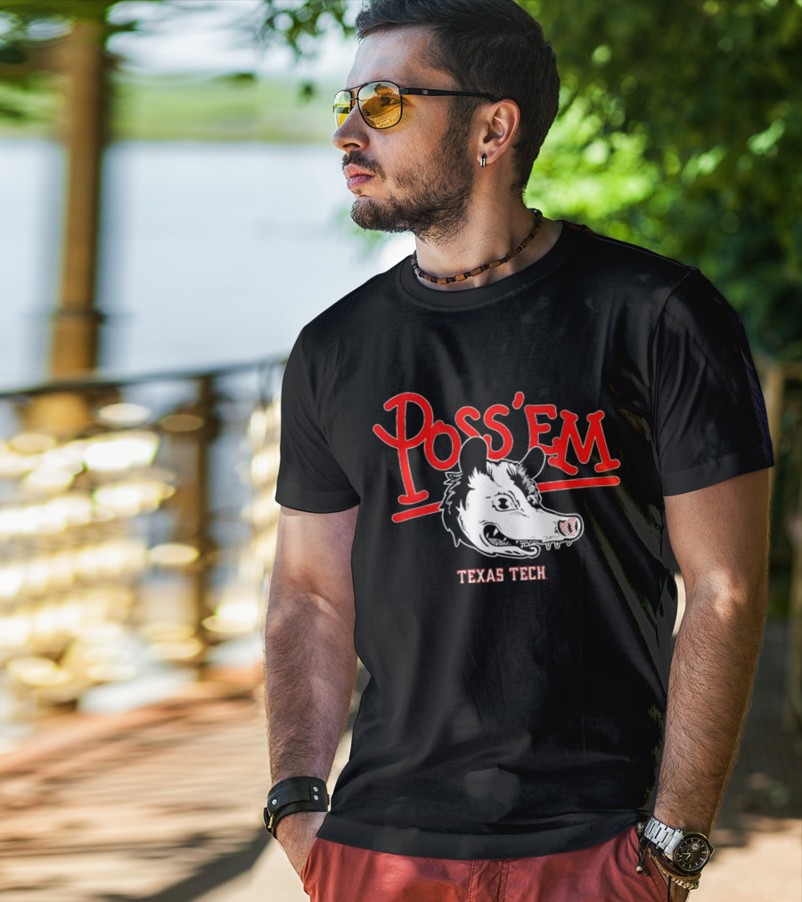 Poss’em Texas Tech Red Raiders Rally Possum Football T-Shirt