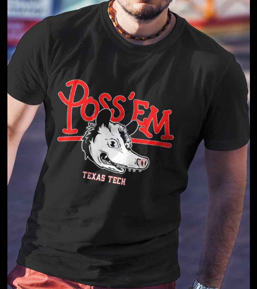 Poss’em Texas Tech Red Raiders Rally Possum Football T-Shirt