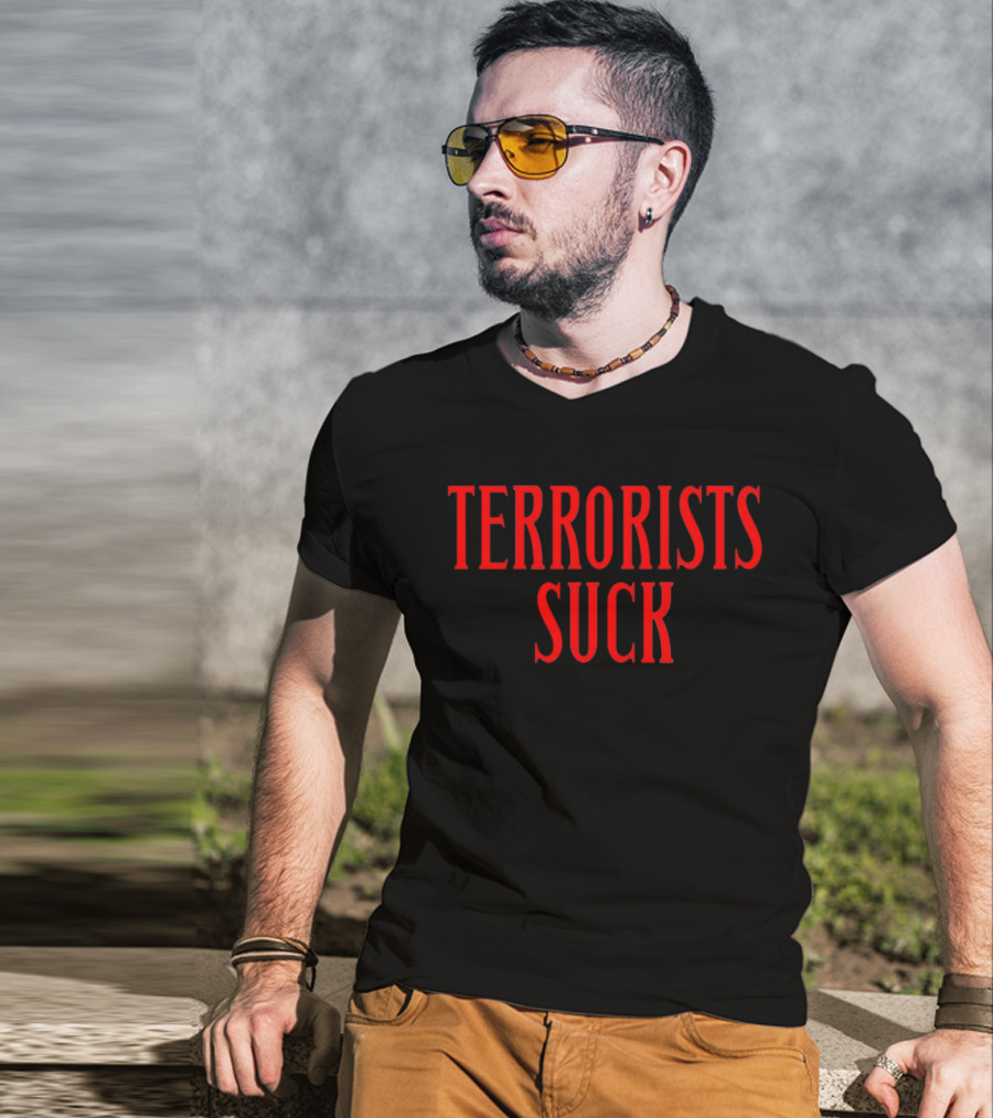 Don Frye Terrorists Suck Red T-Shirt
