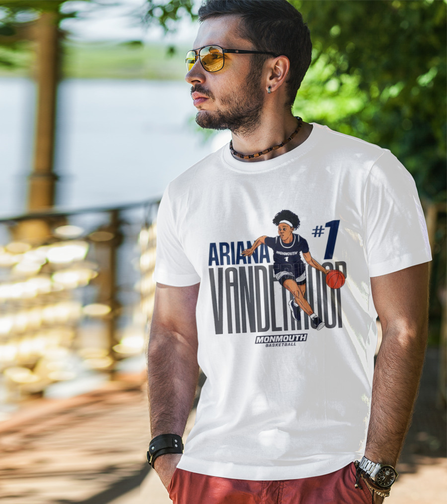 Ariana Vanderhoop #1 Monmouth Hawks NCAA Women's Basketball Player T-Shirt