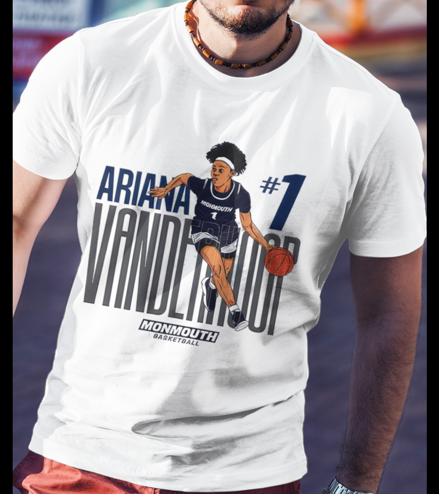 Ariana Vanderhoop #1 Monmouth Hawks NCAA Women's Basketball Player T-Shirt
