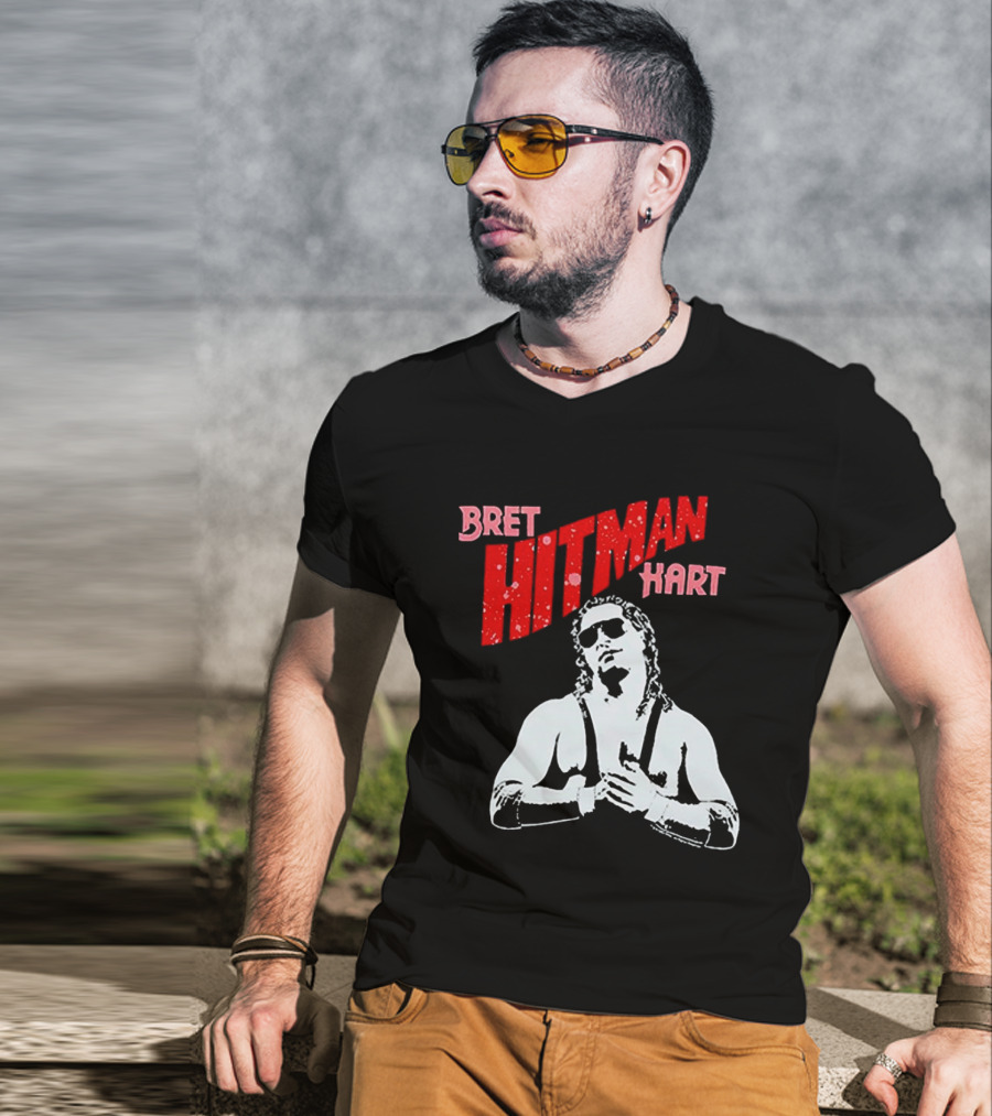 Bret Hitman Hart Wrestling Iconic T-Shirt