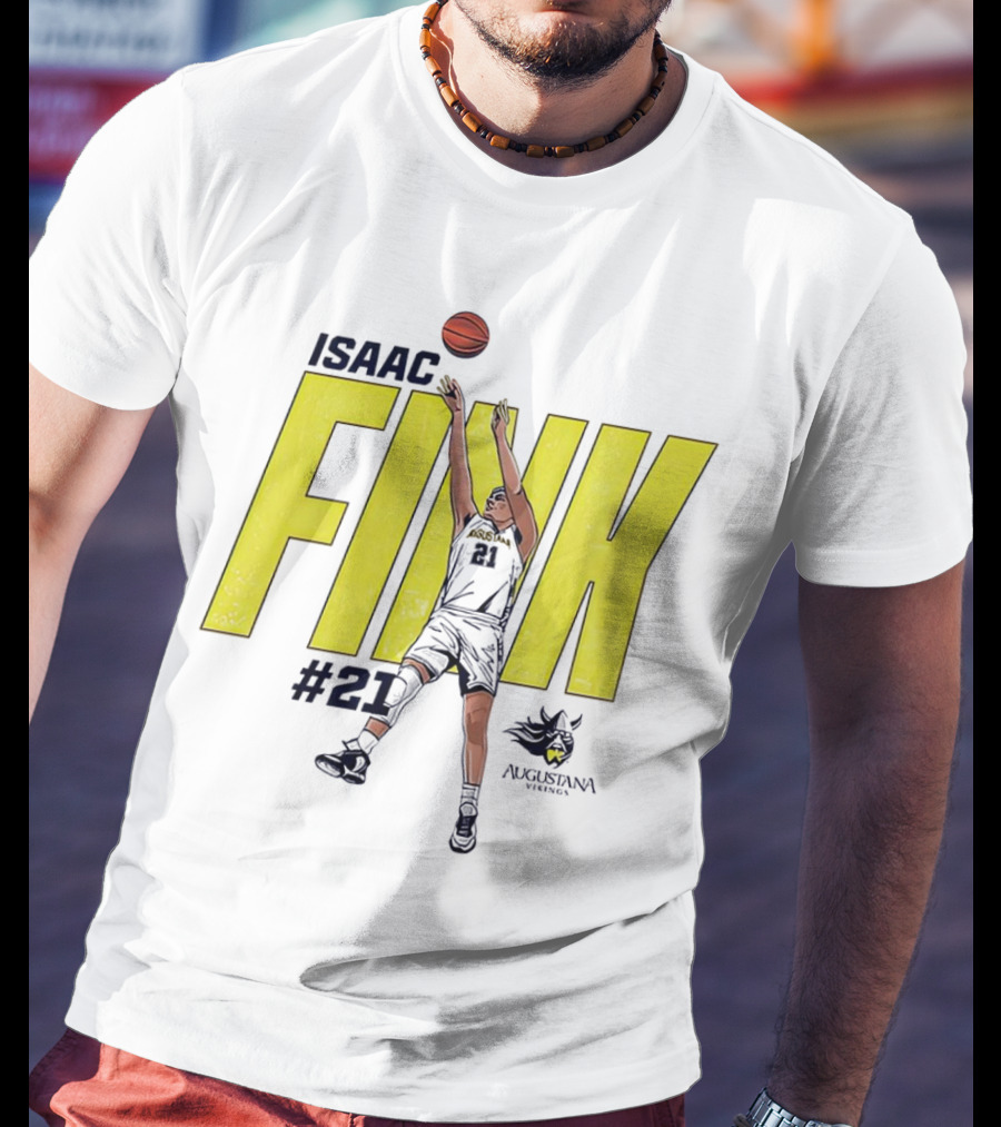 Isaac Fink #21 Augustana Vikings Basketball T-Shirt