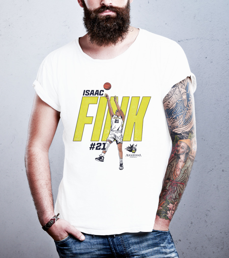 Isaac Fink #21 Augustana Vikings Basketball T-Shirt