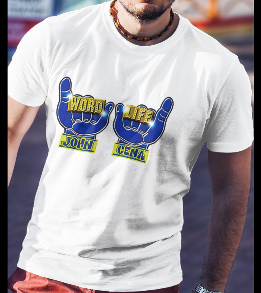John Cena Word Life Blue Hands Iconic Gesture T-Shirt