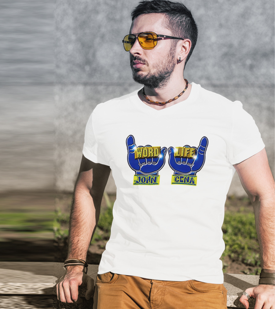 John Cena Word Life Blue Hands Iconic Gesture T-Shirt