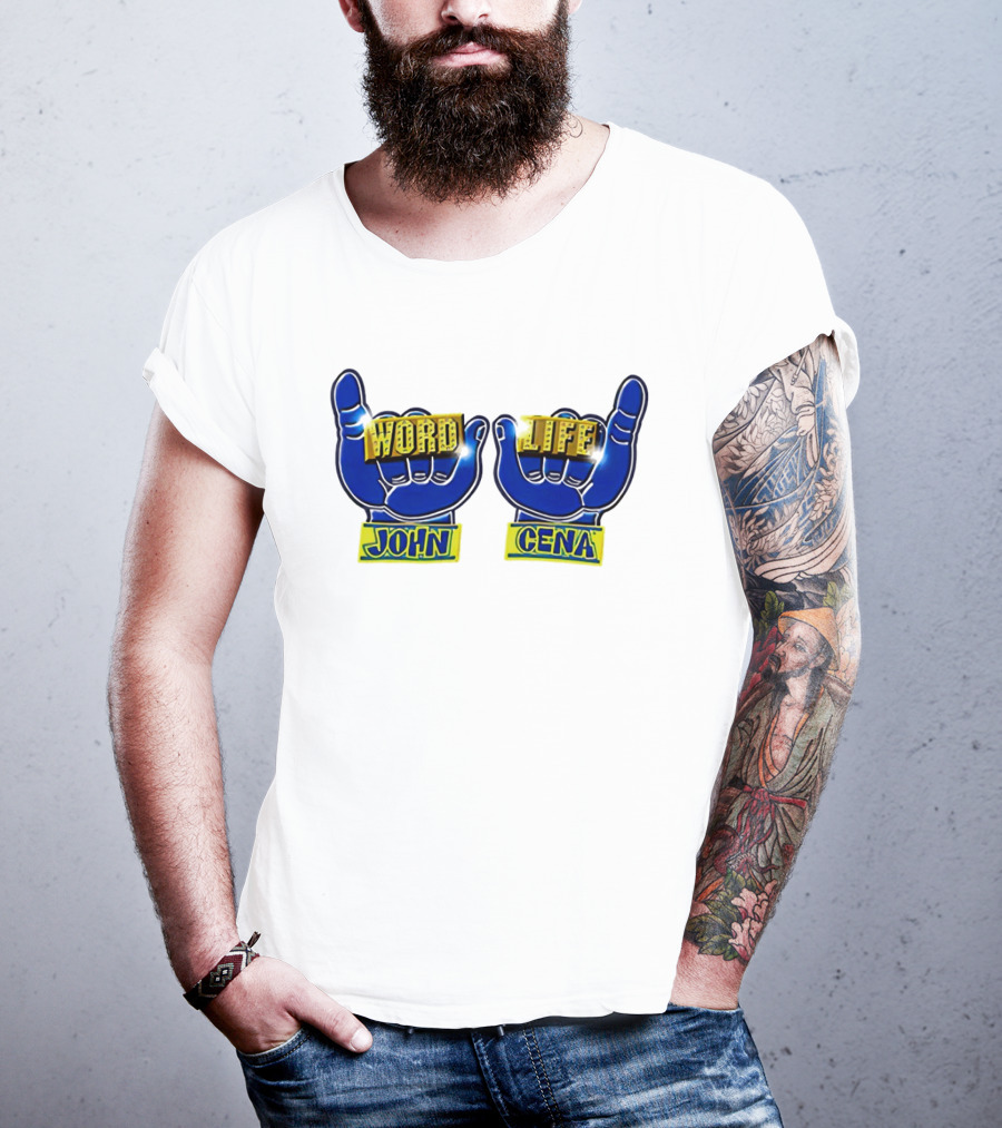 John Cena Word Life Blue Hands Iconic Gesture T-Shirt