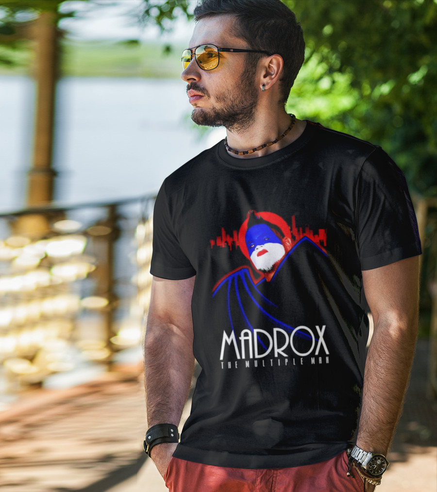 Madrox The Multiple Man City Skyline Red Blue Face Paint T-Shirt