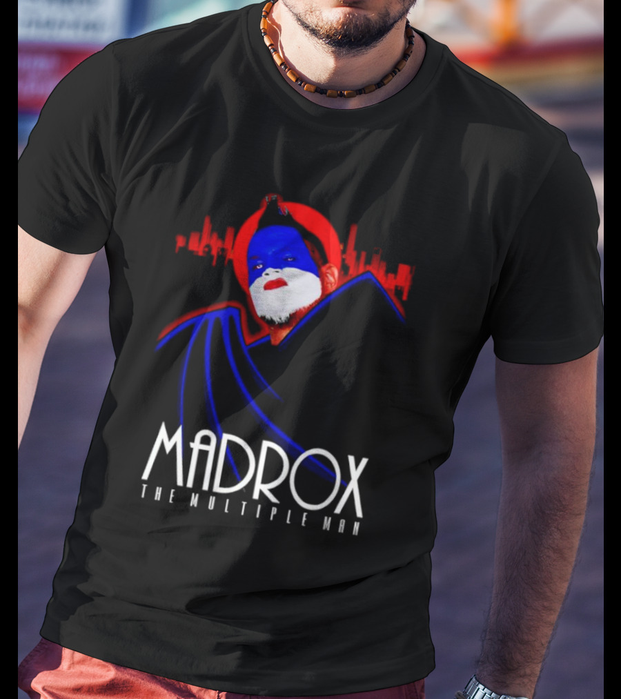 Madrox The Multiple Man City Skyline Red Blue Face Paint T-Shirt