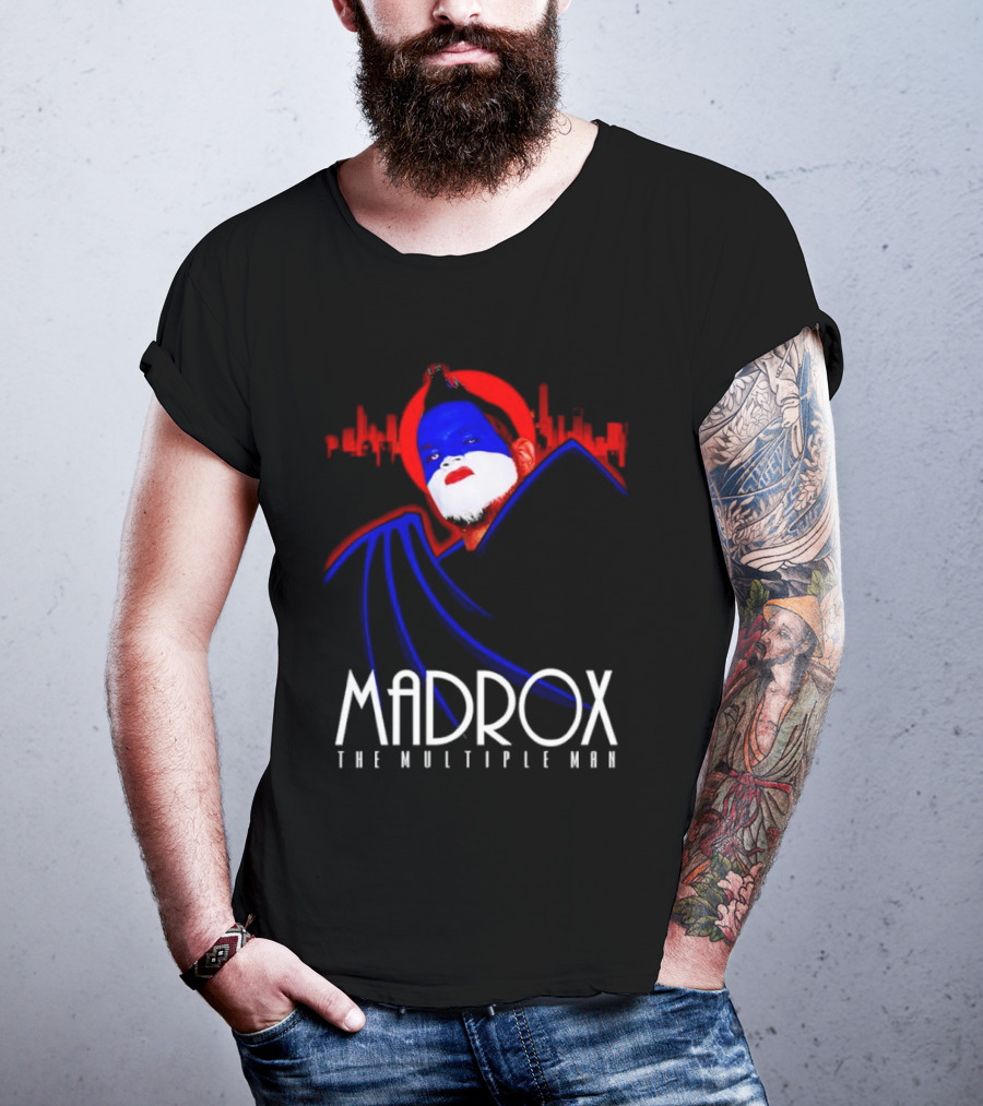 Madrox The Multiple Man City Skyline Red Blue Face Paint T-Shirt
