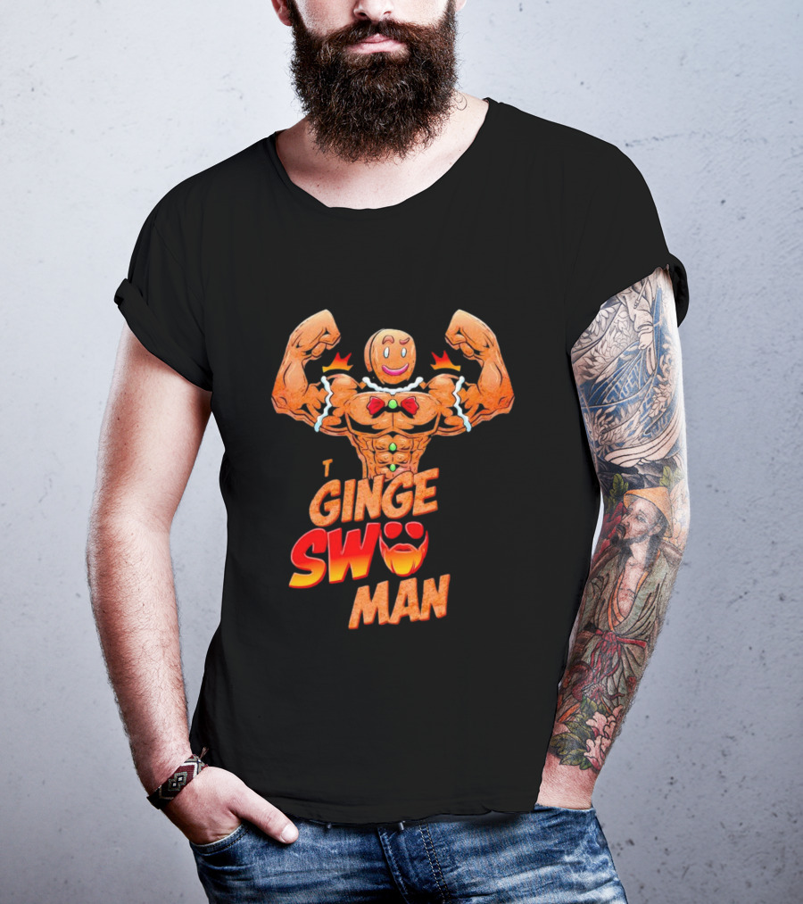 Ginger Swole Man Christmas Bodybuilding Gingerbread T-Shirt