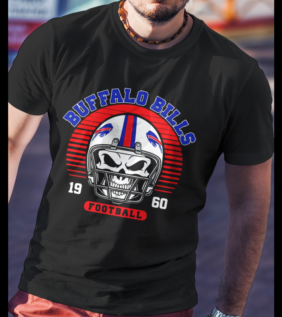 Buffalo Bills 1960 Skull Helmet Football T-Shirt