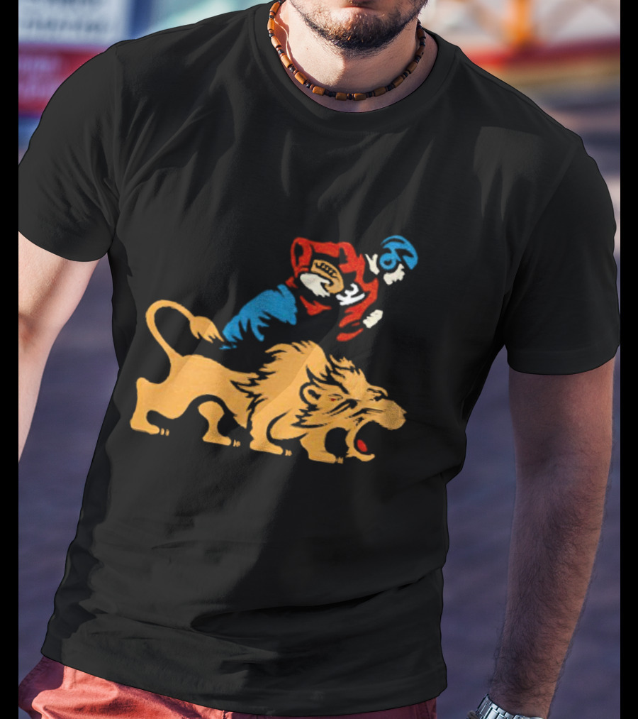 Detroit Lions Vintage Football Player And Lion Emblem This Story Is Just Beginning T-Shirt