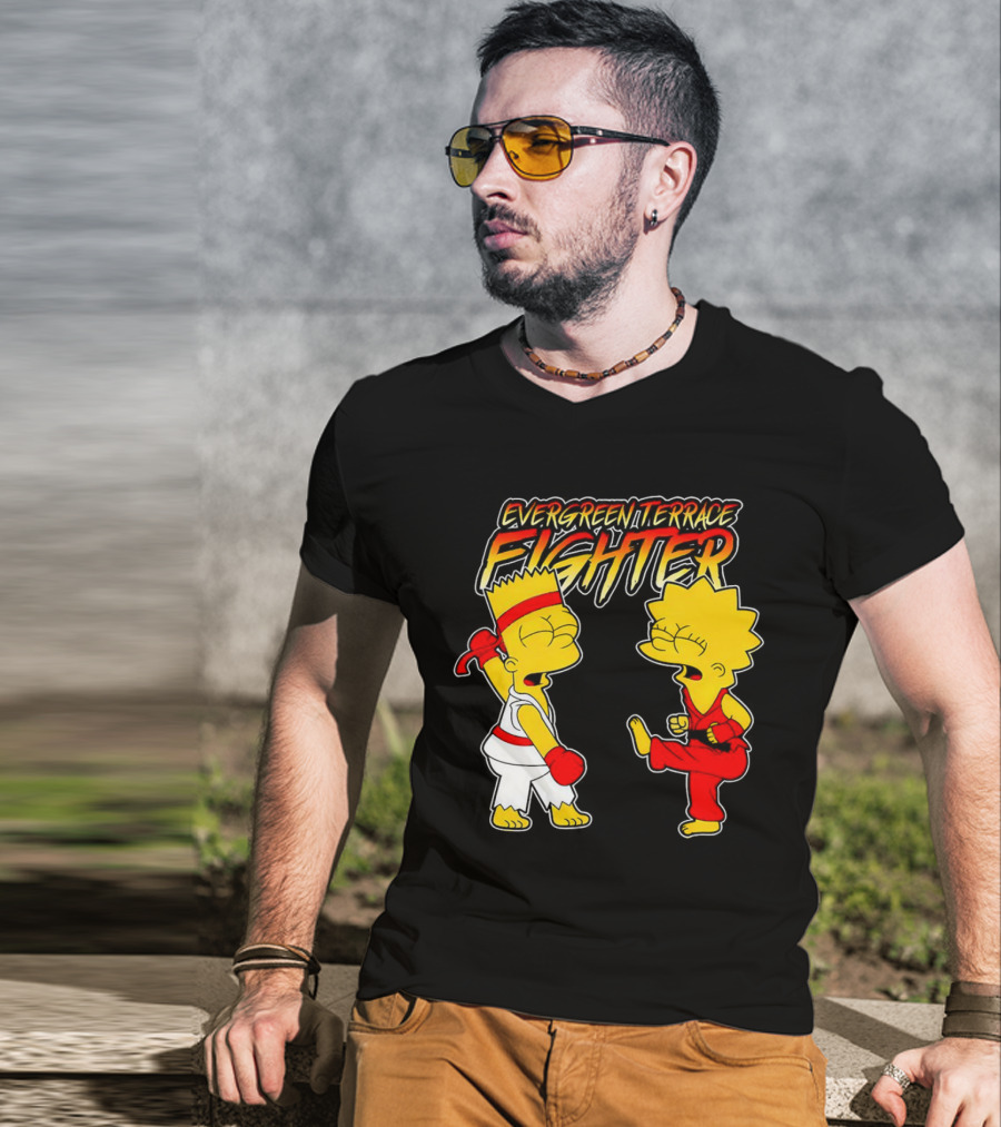 Evergreen Terrace Fighter The Simpsons Street Fighter Crossover T-Shirt