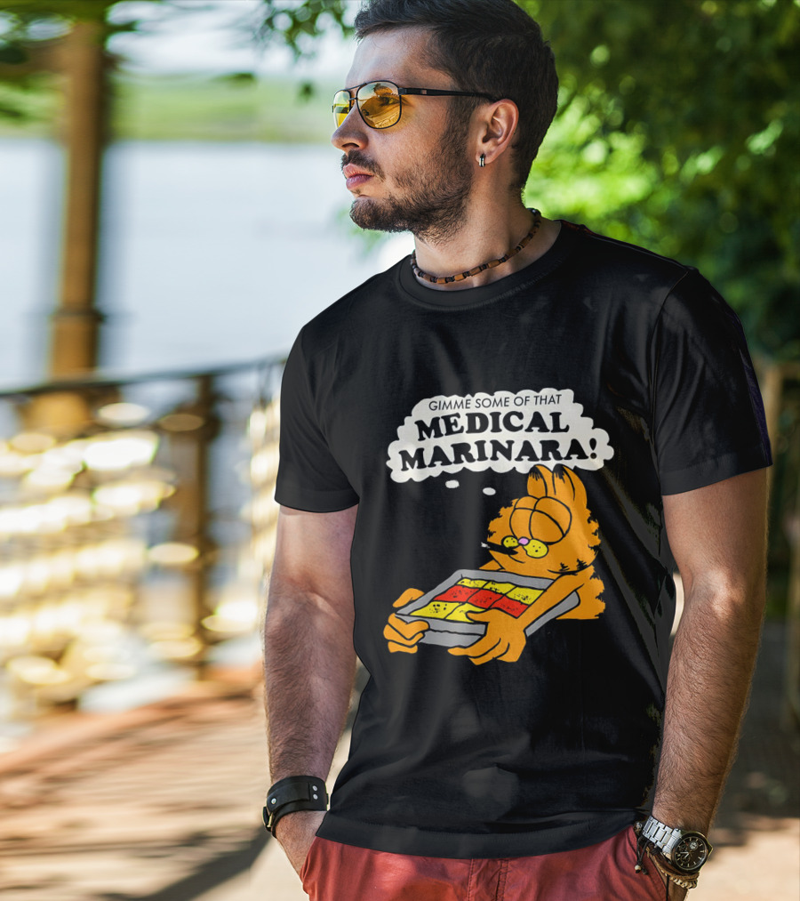 Garfield Gimme Some Of That Medical Marinara With Lasagna T-Shirt