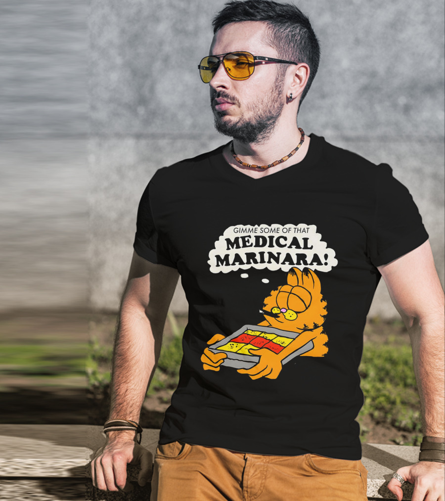 Garfield Gimme Some Of That Medical Marinara With Lasagna T-Shirt
