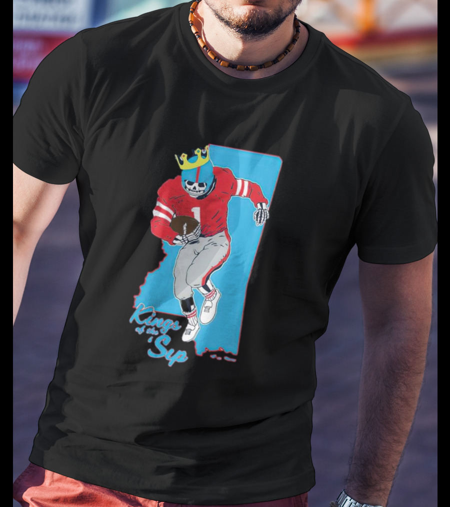 Kings Of The Sip Ole Miss Skeleton Football King T-Shirt