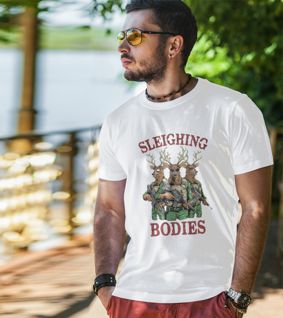 Sleighing Bodies Reindeer Soldiers T-Shirt