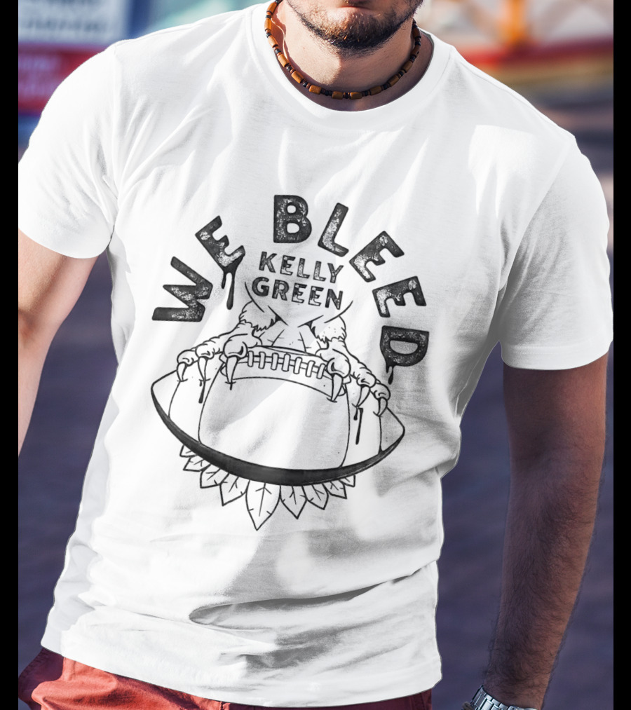 We Bleed Kelly Green Philadelphia Eagles Football Claw And Football T-Shirt