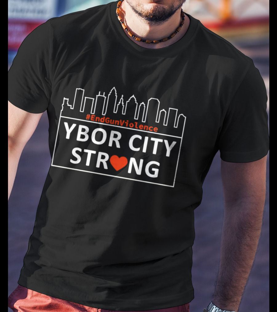 Ybor City Strong #EndGunViolence Skyline Heart T-Shirt