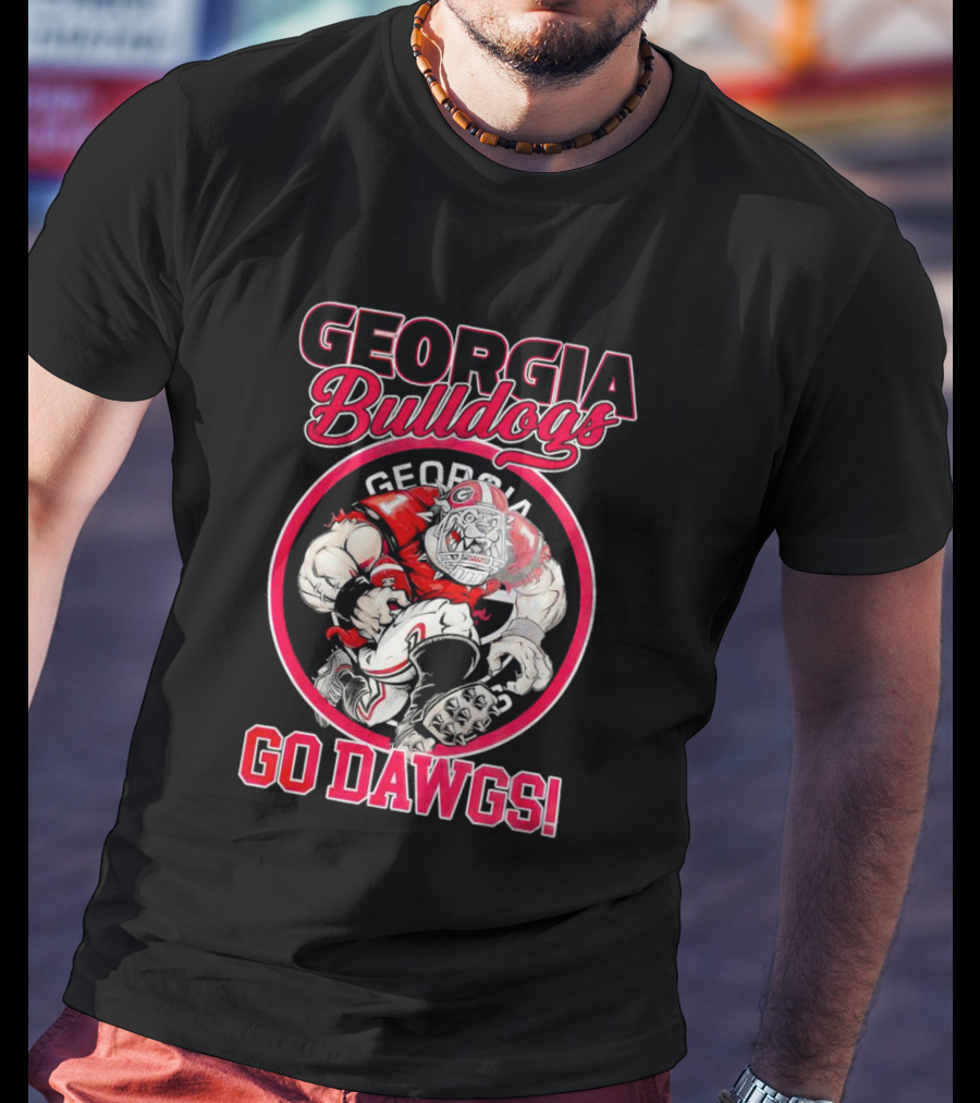 Georgia Bulldogs Go Dawgs UGA Aggressive Mascot T-Shirt