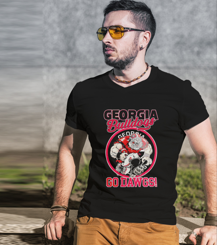 Georgia Bulldogs Go Dawgs UGA Aggressive Mascot T-Shirt