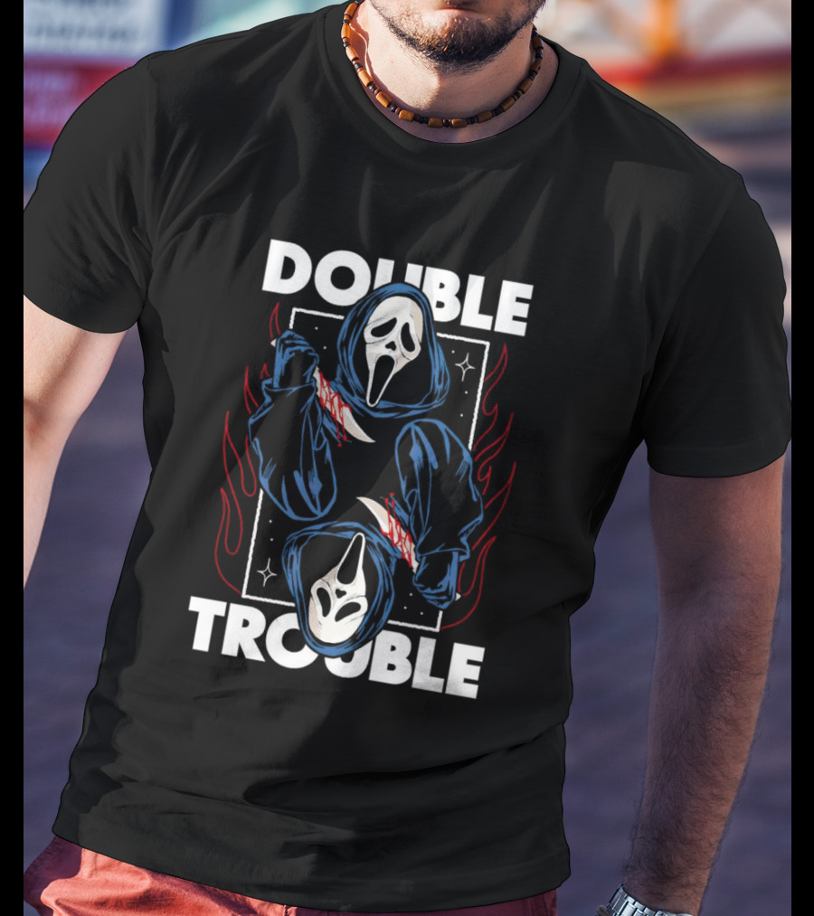 Double Trouble Ghostface Knife Reflection T-Shirt