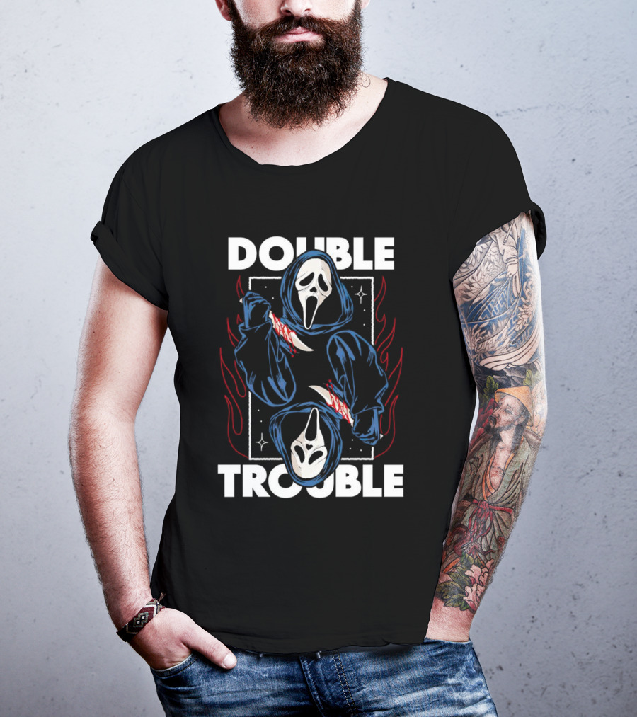 Double Trouble Ghostface Knife Reflection T-Shirt