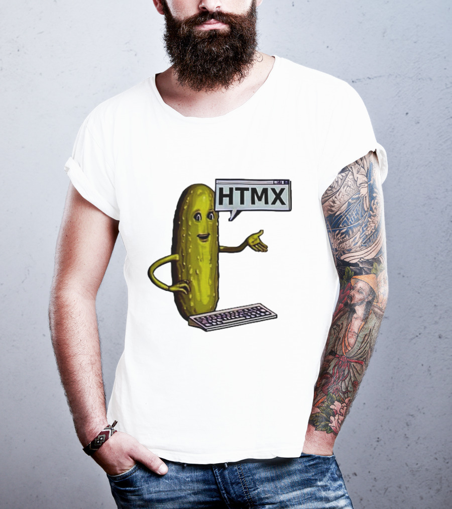 HTMX Keyboard Pickle T-Shirt