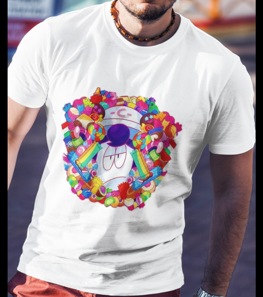 Pelo Overwhelming Sweet Candy Explosion Colorful Sweets Rainbow Lollipops T-Shirt