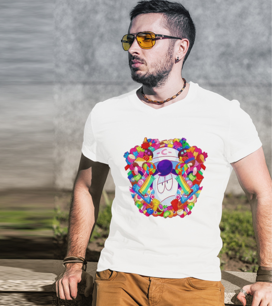 Pelo Overwhelming Sweet Candy Explosion Colorful Sweets Rainbow Lollipops T-Shirt