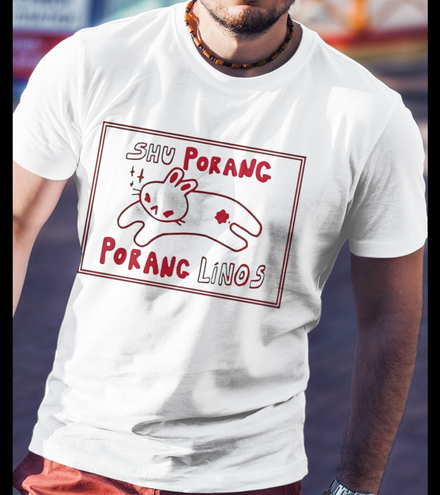 SHU Porang Porang Linos Cat Drawing T-Shirt