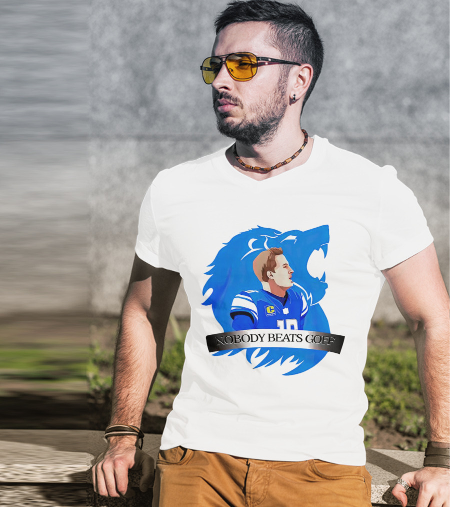 That’s Good Sports Nobody Beats Goff Blue Lion Football Player T-Shirt