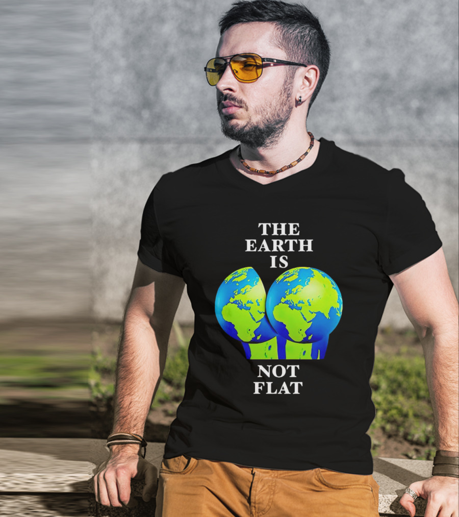 The Earth Is Not Flat Double Globe Visual T-Shirt
