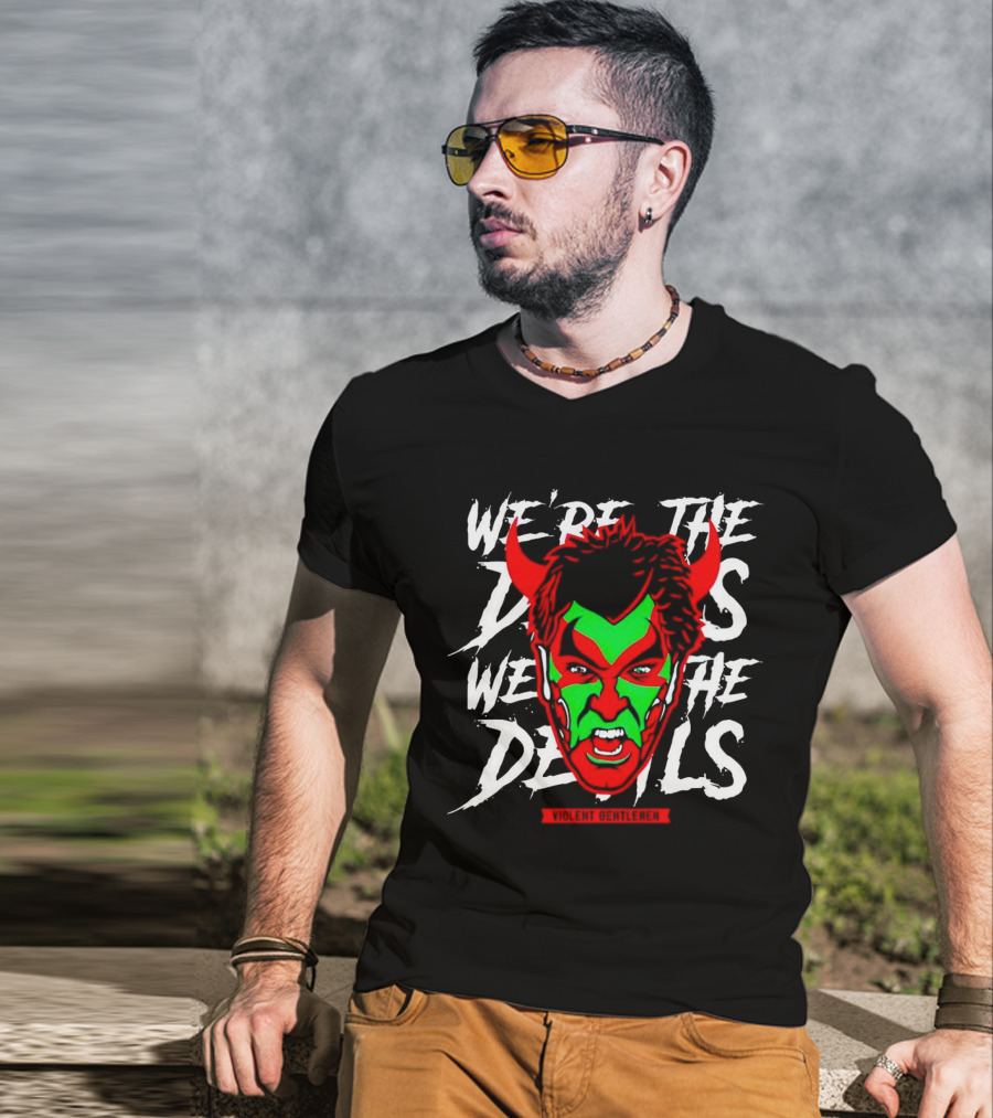 Violent Gentlemen We're The Devils Masked Face With Horns T-Shirt