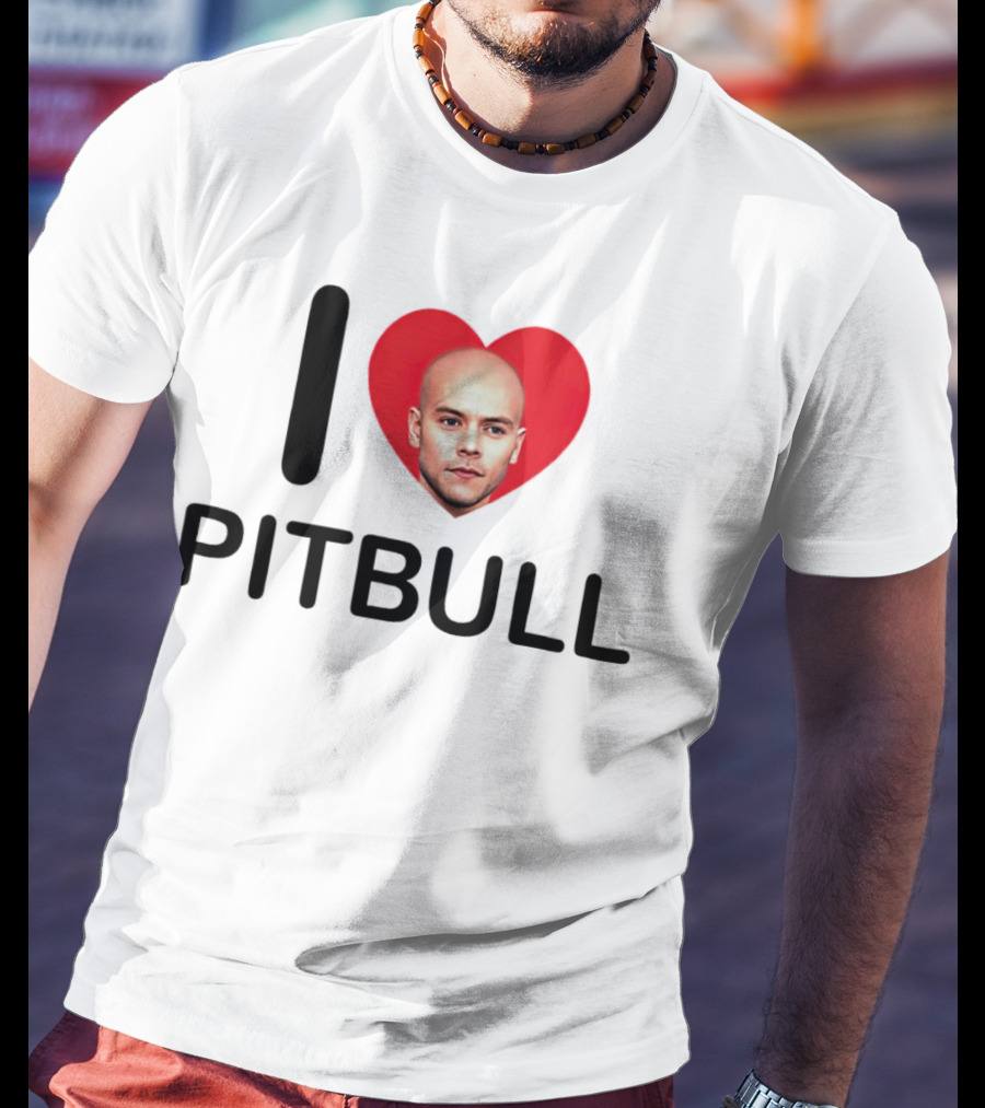 I Love Pitbull Baldrry T-Shirt