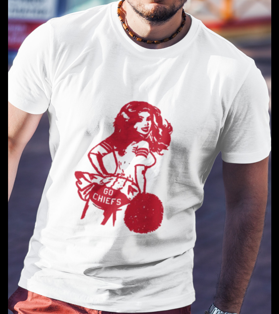 Cheerleader Go Chiefs Pom Pom Spirit T-Shirt