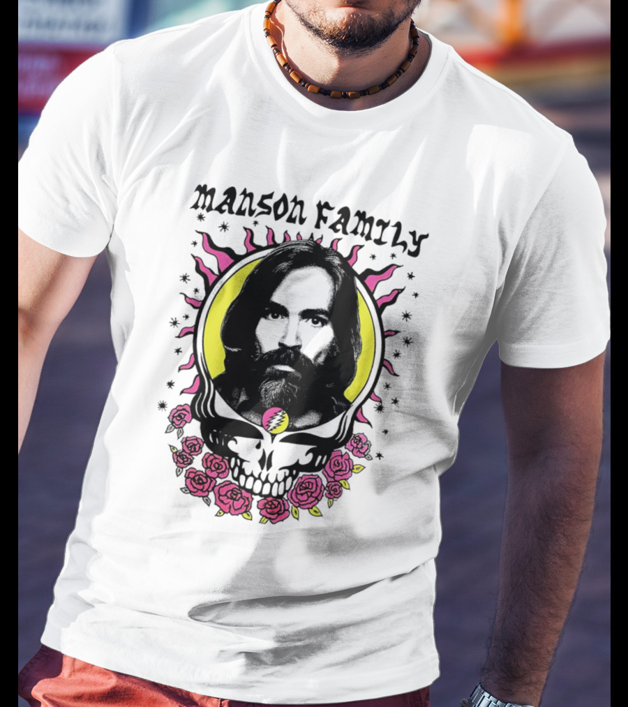 Manson Family Skull Roses Psychedelic T-Shirt