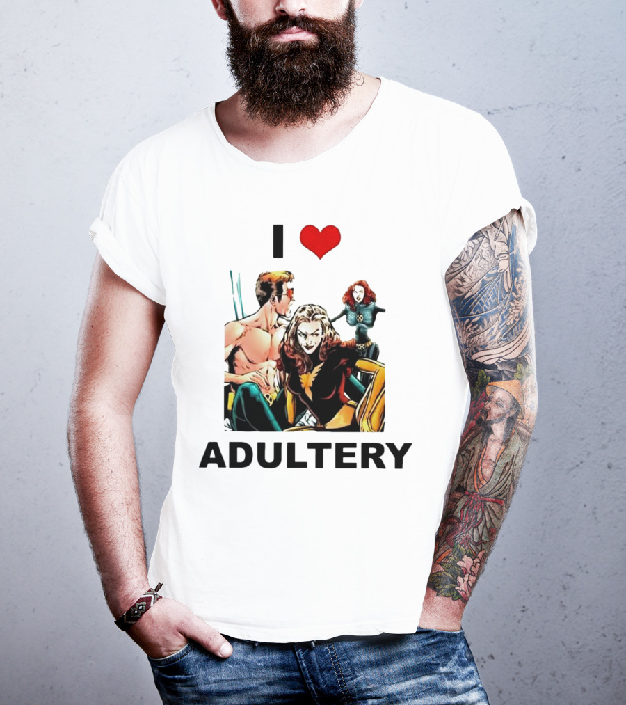 I Love Adultery Adult Joke Comic Characters T-Shirt