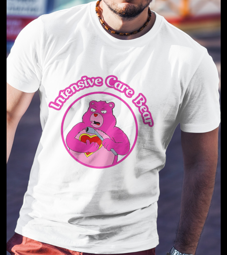 Intensive Care Bear With Heart And Pipe T-Shirt