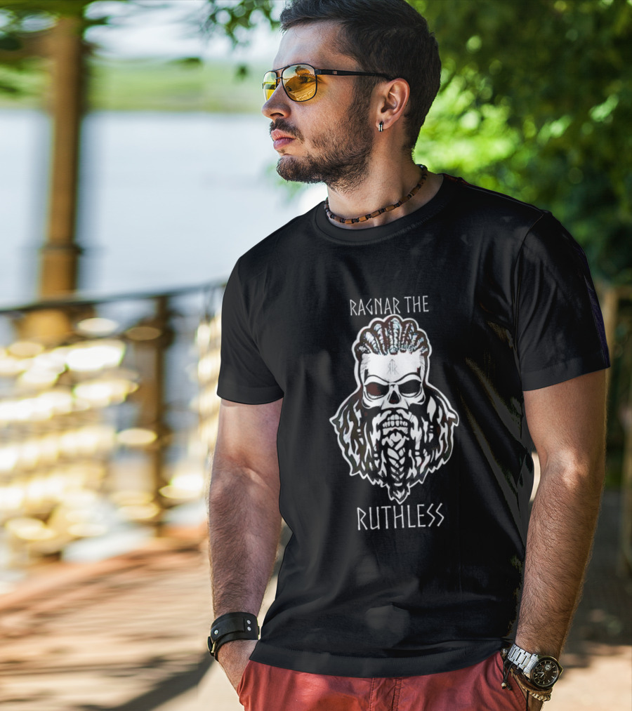 Ragnar The Ruthless Viking Skull Warrior T-Shirt