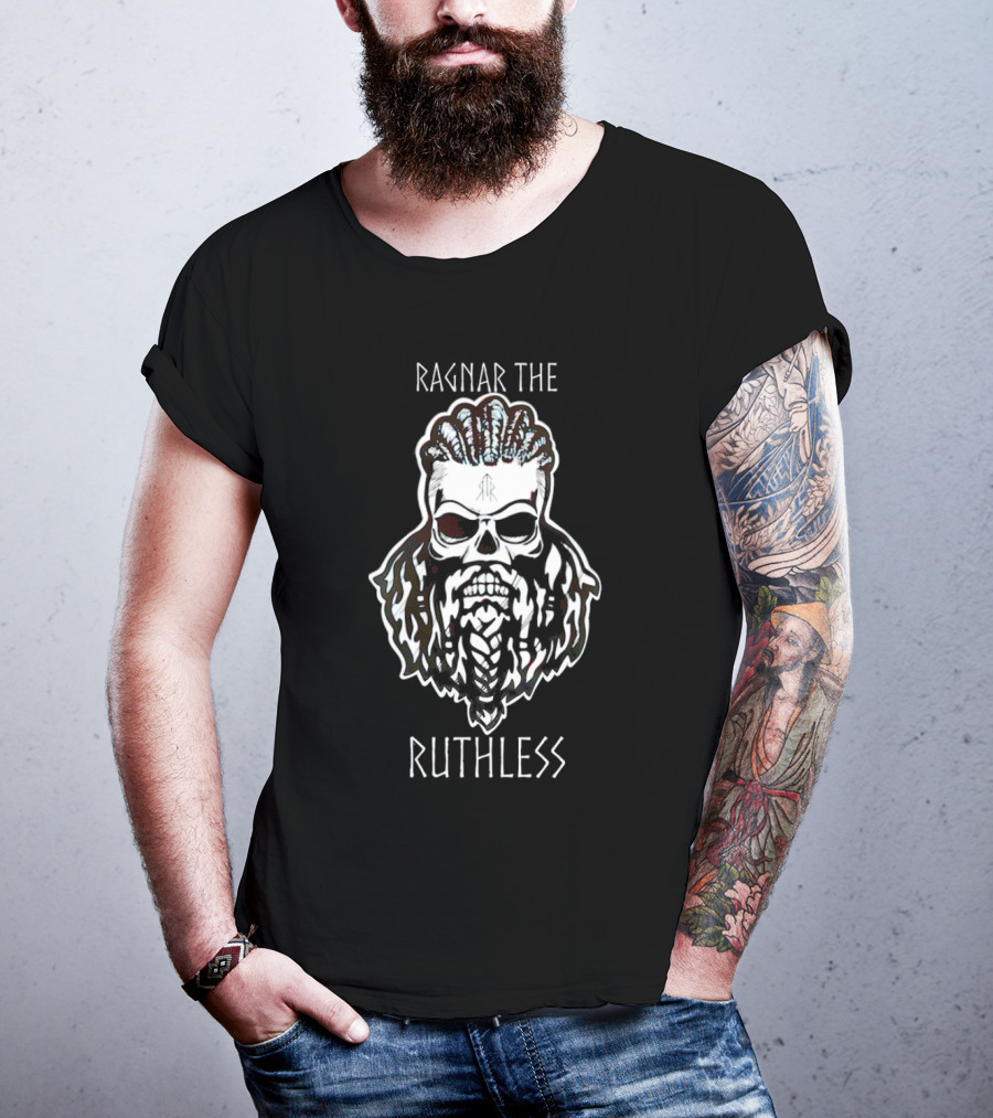 Ragnar The Ruthless Viking Skull Warrior T-Shirt
